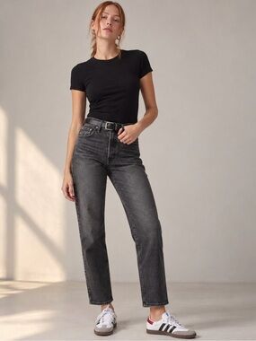 Levi’s Black Ribcage Straight Leg Ankle Jeans Size 25